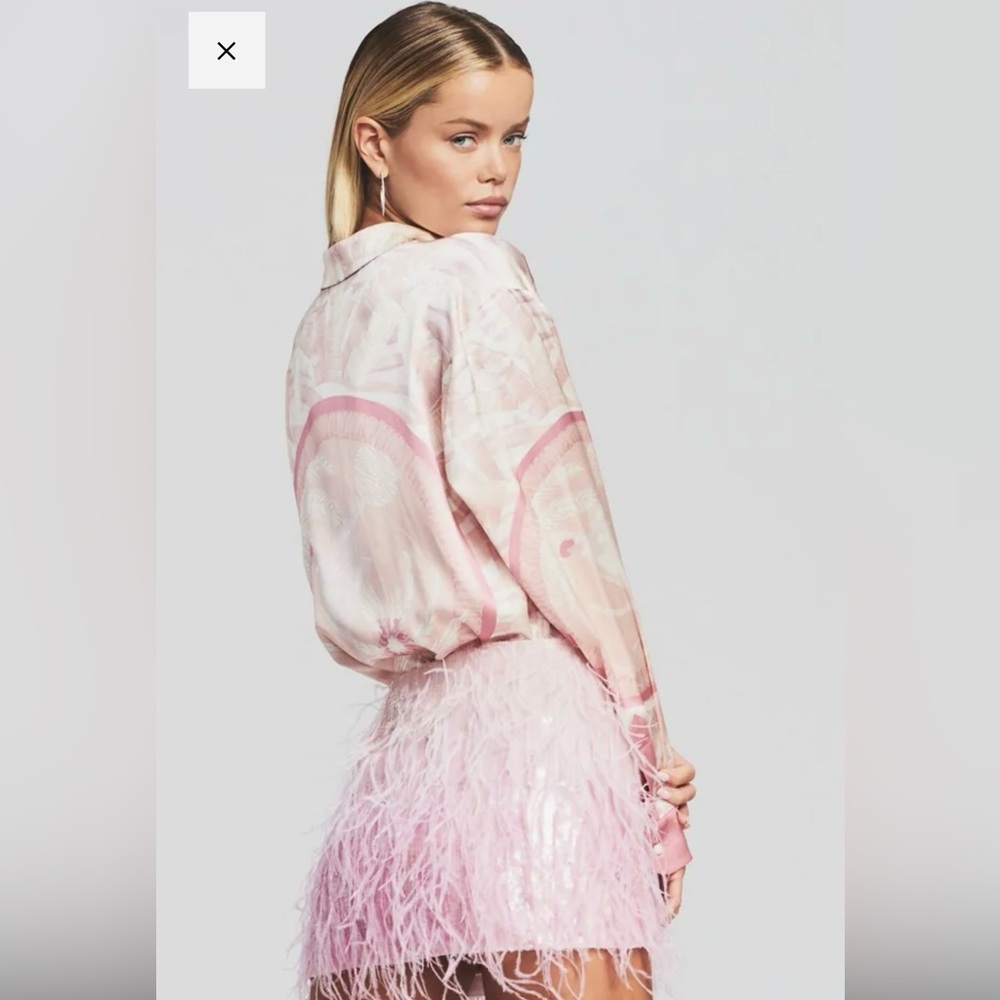 Retrofete Pink Patterned Button Down Shirt